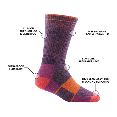 Women's Hiker Boot Full Cushion Midweight Hiking Socks